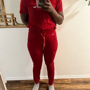 Limited edition red scrubs set. Small